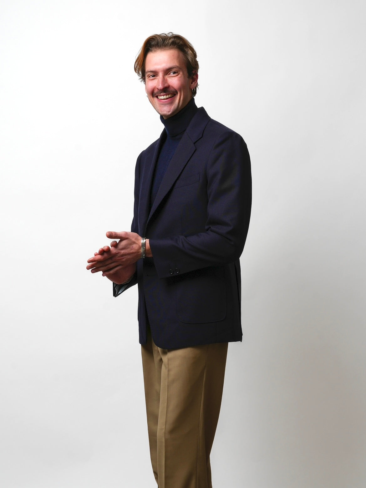 Veste navy en Laine Fresco™