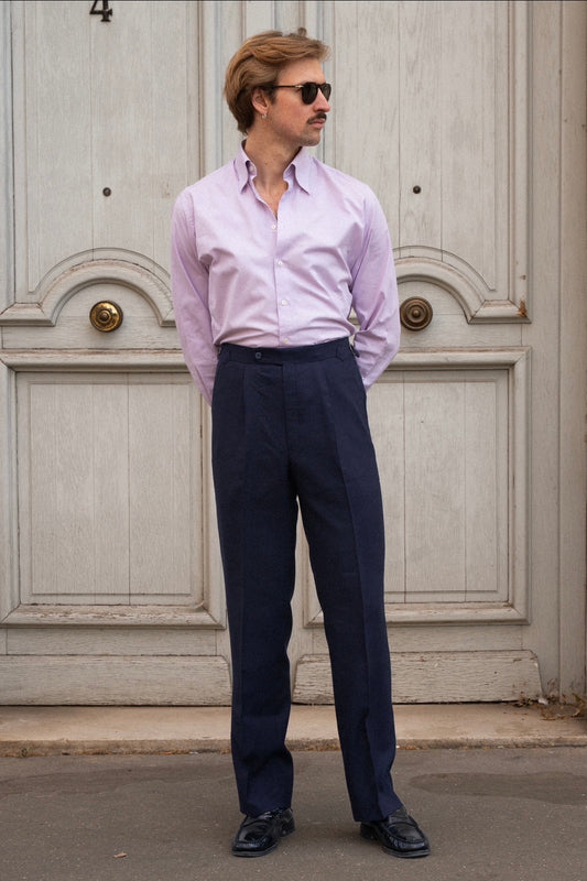 Beige Huddersfield™ wool trousers with adjusters