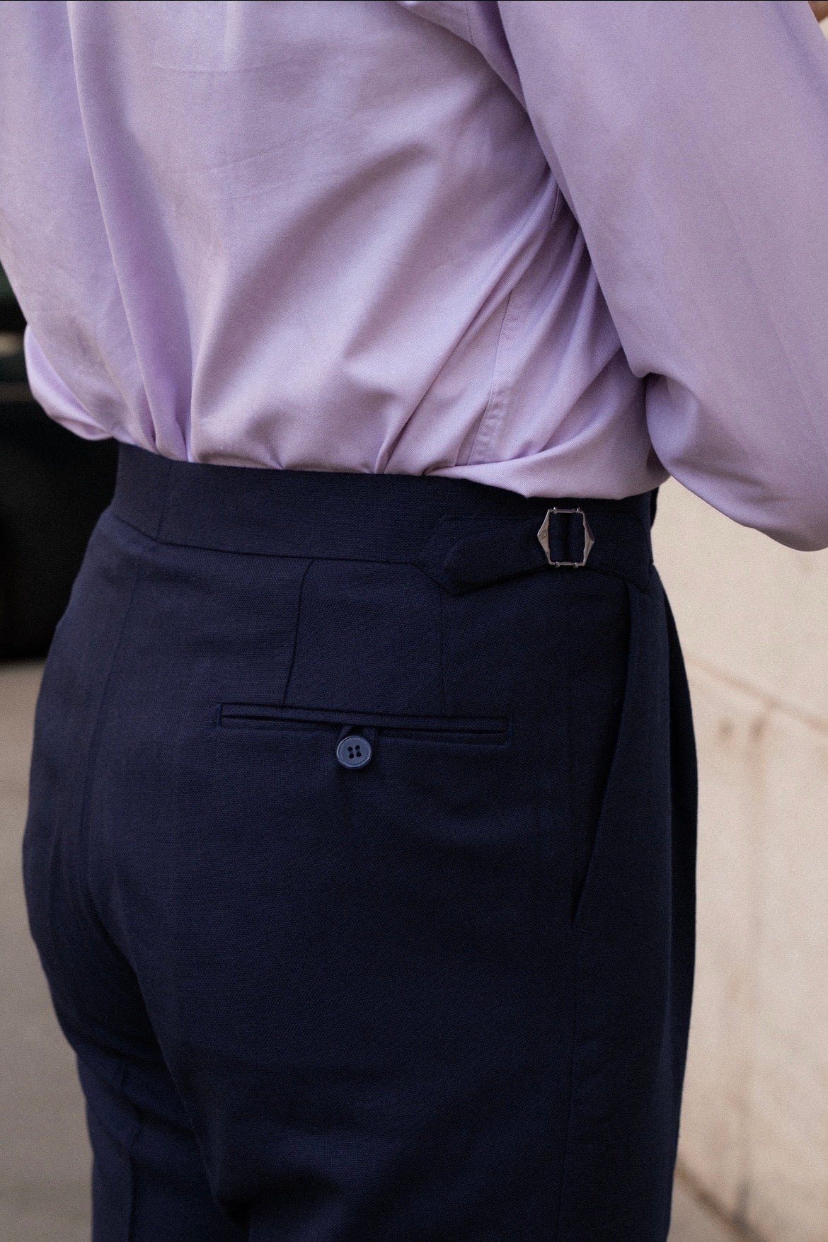Beige Huddersfield™ wool trousers with adjusters