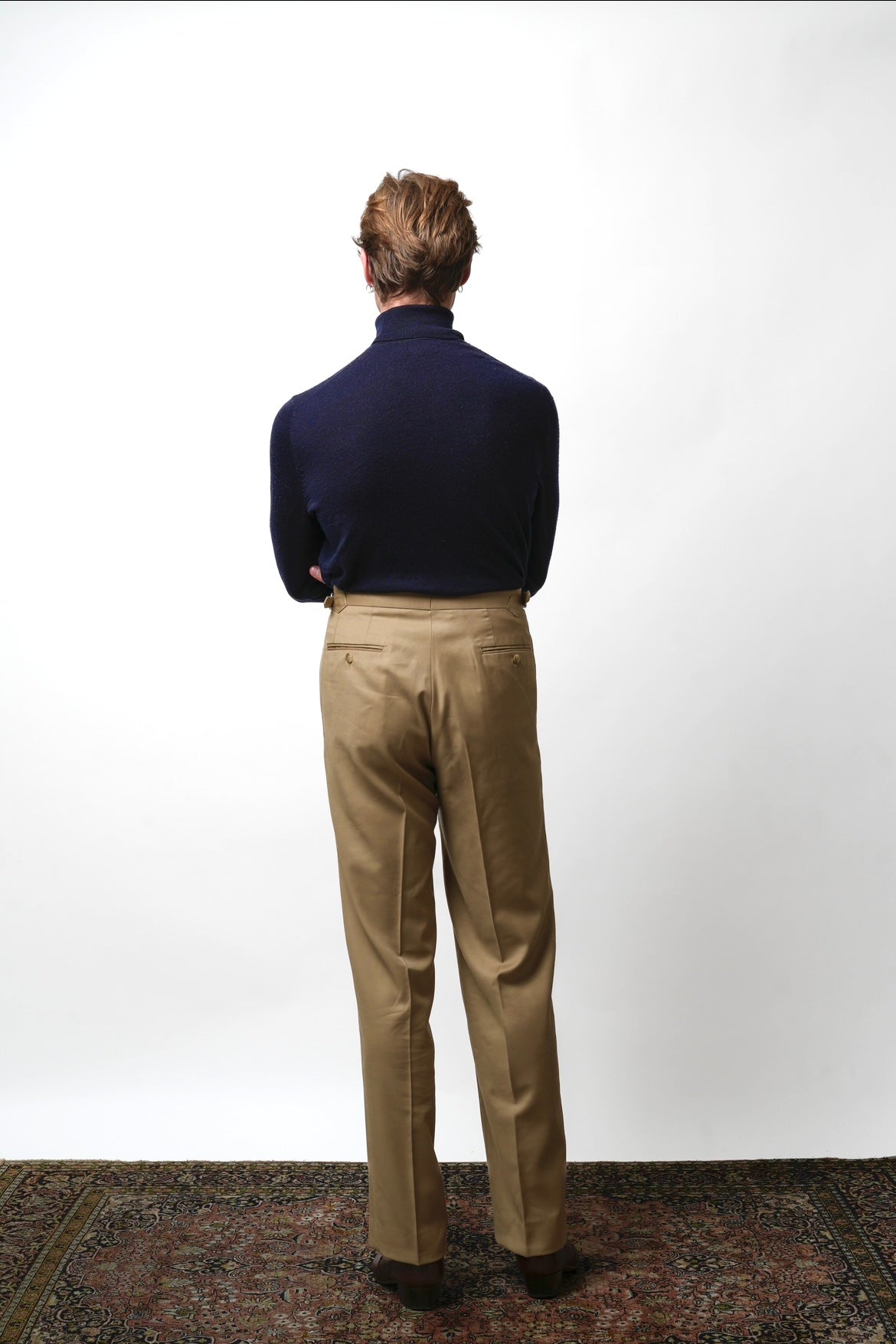 Pantalon en laine Huddersfield™ beige avec ajusteurs