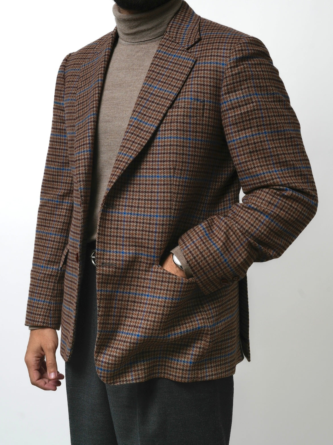 Veste à motif gun club Cerruti Laine et Cachemire