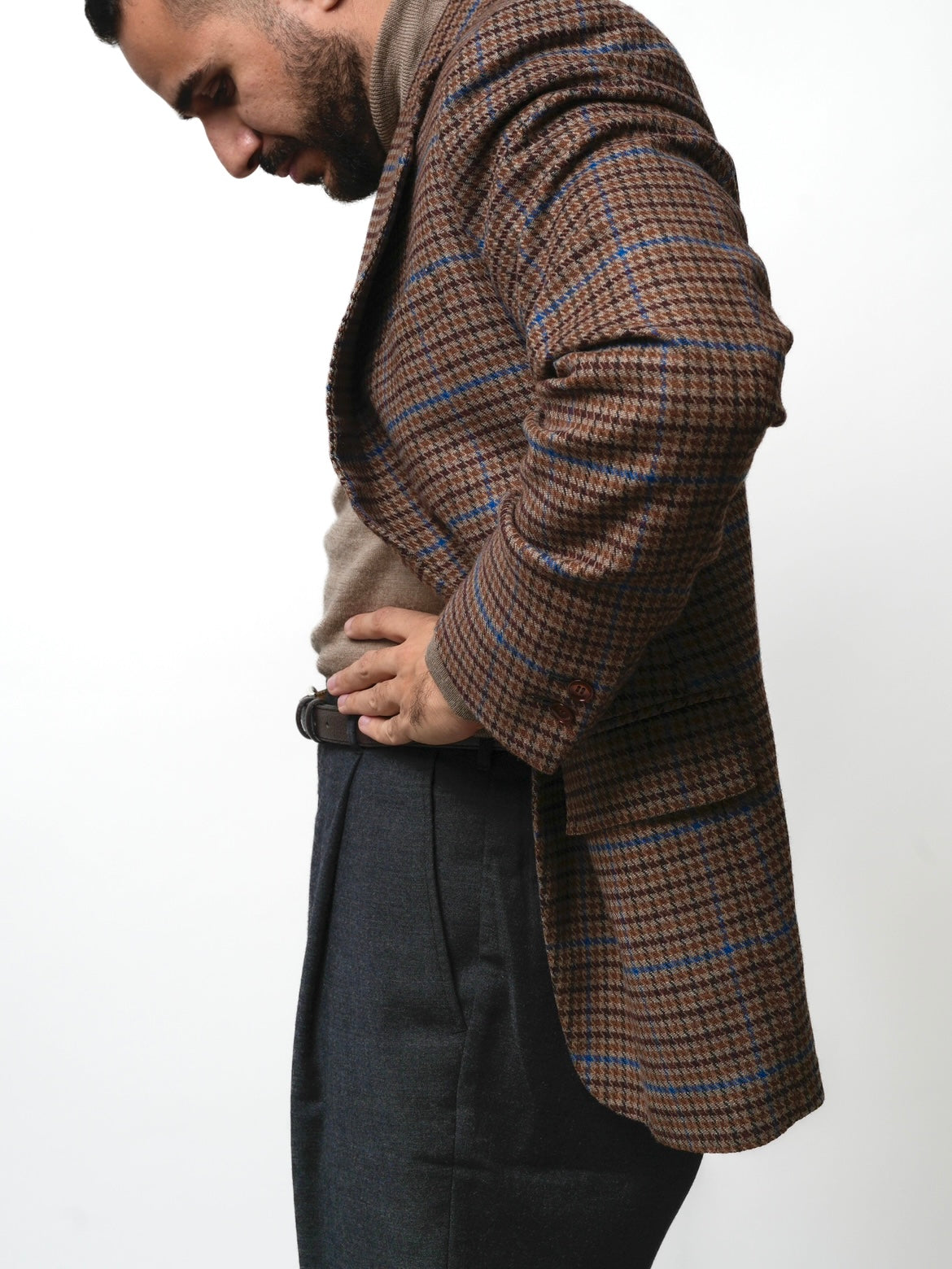 Veste à motif gun club Cerruti Laine et Cachemire